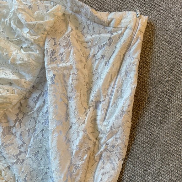 Just Bee Queen Carmella White Lace Midi Skirt - Size Large - Picture 3 of 10